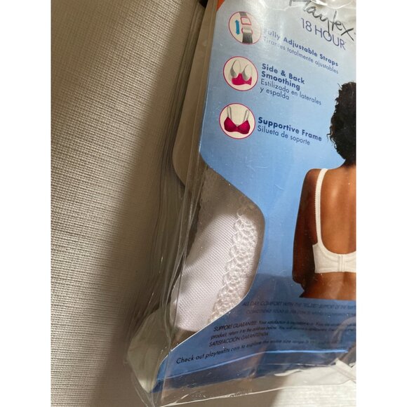 Playtex 18 Hour White Wireless Bra 40D Sensational Support & Comfort - Picture 4 of 9